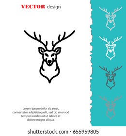 Web line icon. Deer; wild animals