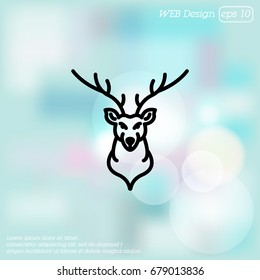 Web line icon. Deer; wild animals