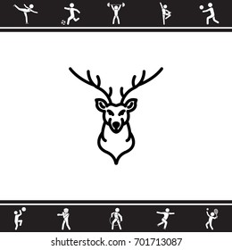 Web line icon. Deer; wild animals