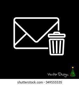 Web line icon. Delete message