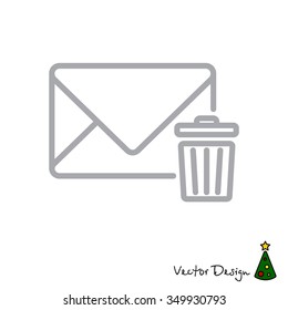 Web line icon. Delete message