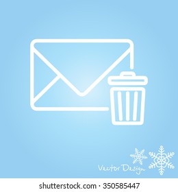 Web line icon. Delete message