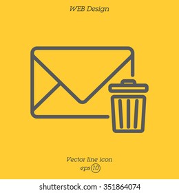 Web line icon. Delete message
