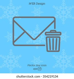 Web line icon. Delete message