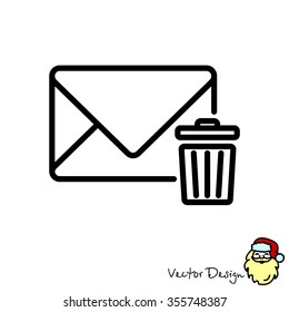 Web line icon. Delete message