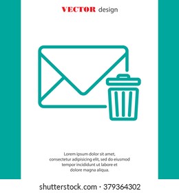 Web line icon. Delete message