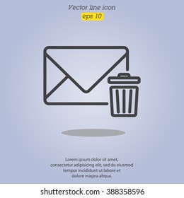 Web line icon. Delete message