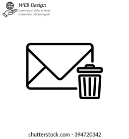 Web line icon. Delete message