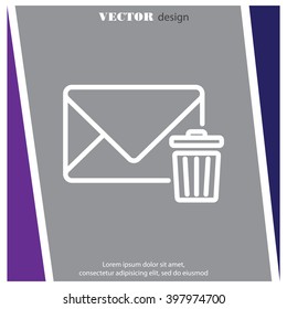 Web line icon. Delete message
