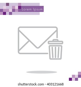 Web line icon. Delete message