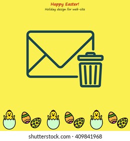 Web line icon. Delete message