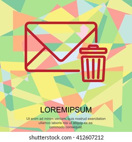 Web line icon. Delete message