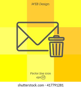 Web line icon. Delete message