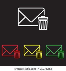 Web line icon. Delete message