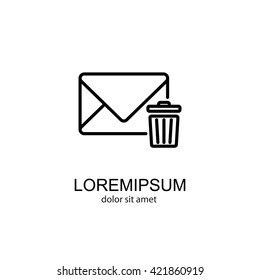 Web line icon. Delete message