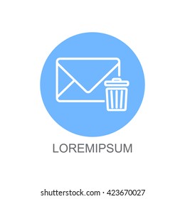 Web line icon. Delete message
