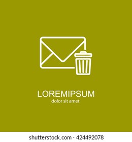 Web line icon. Delete message