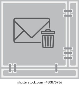 Web line icon. Delete message