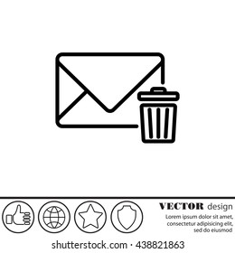 Web line icon. Delete message