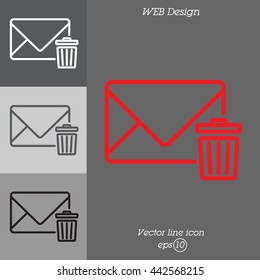 Web line icon. Delete message