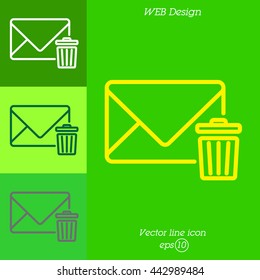 Web line icon. Delete message