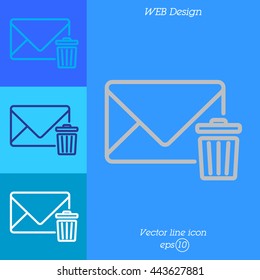 Web line icon. Delete message