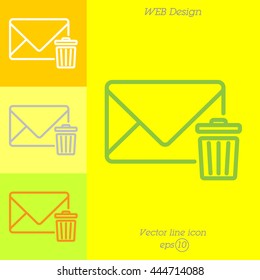 Web line icon. Delete message