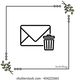 Web line icon. Delete message