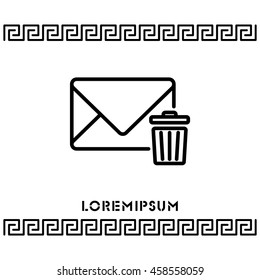 Web line icon. Delete message