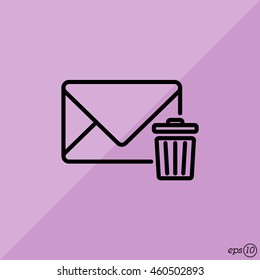 Web line icon. Delete message