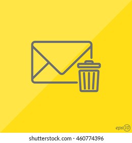 Web line icon. Delete message