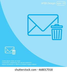 Web line icon. Delete message