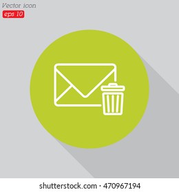 Web line icon. Delete message