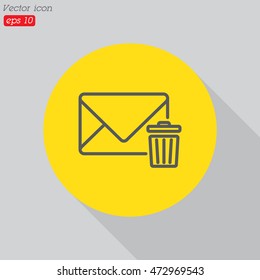 Web line icon. Delete message