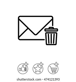 Web line icon. Delete message