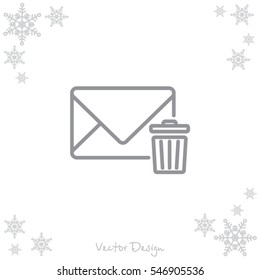 Web line icon. Delete message