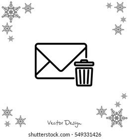 Web line icon. Delete message