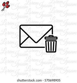 Web line icon. Delete message