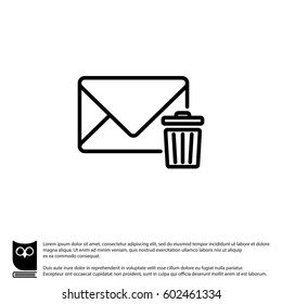 Web line icon. Delete message