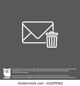 Web line icon. Delete message