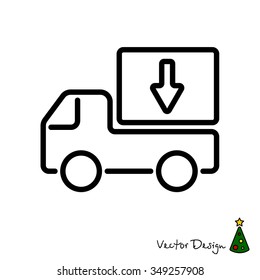 Web line icon. Delivery, truck