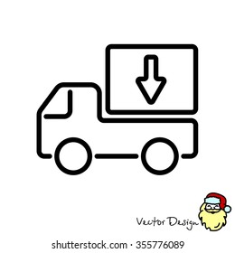 Web line icon. Delivery, truck