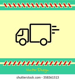 Web line icon. Delivery, truck