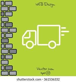 Web line icon. Delivery, truck