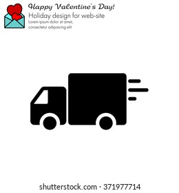 Web line icon. Delivery, truck