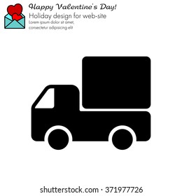 Web line icon. Delivery, truck