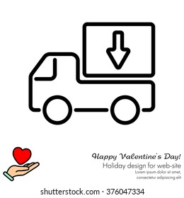 Web line icon. Delivery, truck