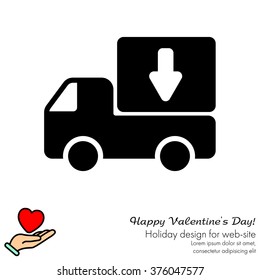 Web line icon. Delivery, truck