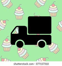 Web line icon. Delivery, truck