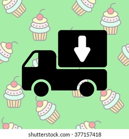 Web line icon. Delivery, truck